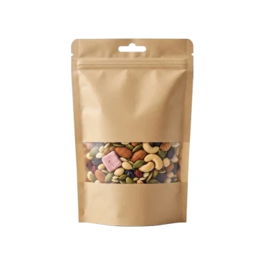 Food-Grade Kraft Paper Zipper Pouch with Window